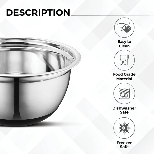 Alt view image 5 of 7 - Premium Stainless Steel Mixing Bowls with Lids Non-Slip, Set of 5 Mixing Bowl Set with Silicone Base, Space Saving, Great for Cooking, Baking, Prepping (0.25qt, 1qt, 1.5qt, 3qt, 5qt)