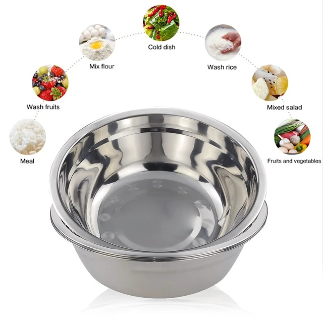 Alt view image 7 of 7 - Stainless Steel Mixing Bowls, Metal Mixing Bowls Set, Set of 4 | Metal Prep Bowls for Kitchen, Lightweight, Nesting Metal Prep Salad Bowl for Baking Serving Cooking Food Prep Storage