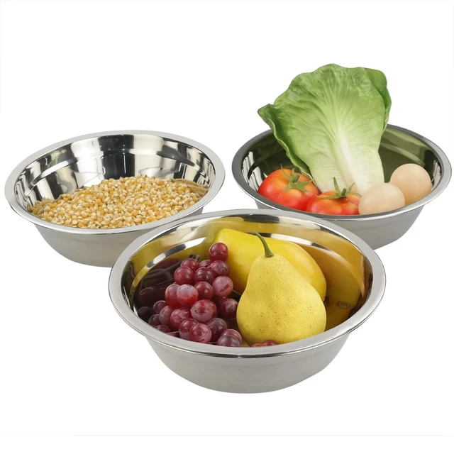 Alt view image 6 of 7 - Stainless Steel Mixing Bowls, Metal Mixing Bowls Set, Set of 4 | Metal Prep Bowls for Kitchen, Lightweight, Nesting Metal Prep Salad Bowl for Baking Serving Cooking Food Prep Storage