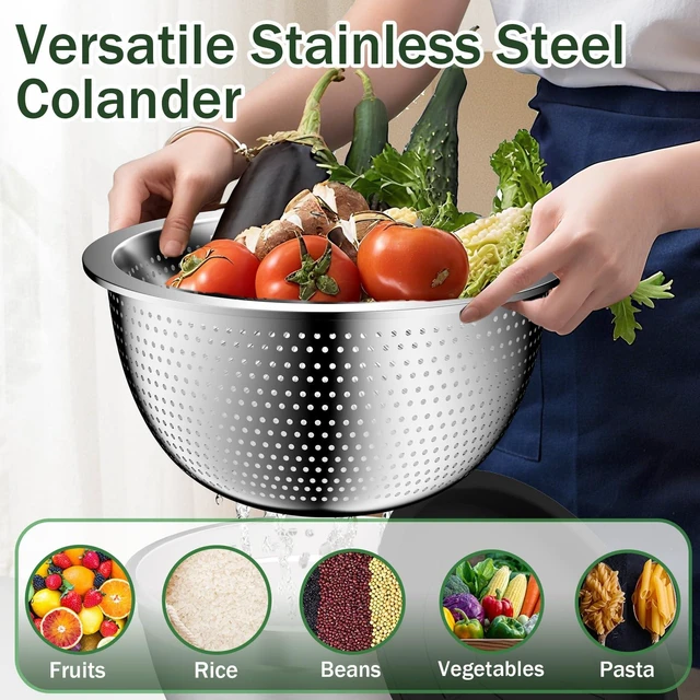 Alt view image 3 of 7 - Mixing Bowls with Lids Set, 16PCS Stainless Steel Mixing Bowls,Nesting Storage Bowls for Kitchen with Mixing Bowl, Colander, Strainer & Grater, Metal Salad Bowl for Kitchen Gadgets, Black