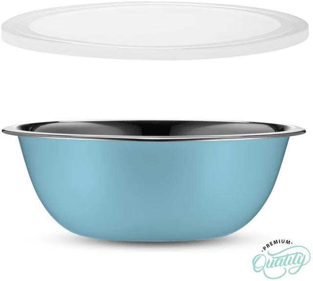 Alt view image 7 of 7 - 10-Piece Stainless Steel Mixing Bowl Set with Lids for Food Prep & Storage | WHYSKO Mixing Bowls with Lids Set - .75, 1, 1.5, 3 & 5 Quart Kitchen Bowls, Rustproof Metal Nesting Bowls, Dishwasher Safe