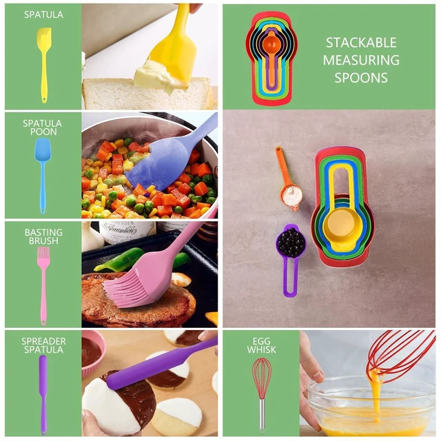 Alt view image 5 of 7 - Mixing Bowls with Lids Set, 25 PCS Colorful Mixing Bowl for Kitchen | Stainless Steel Nesting Bowls for Baking, Mixing, Serving & Prepping, Size 5, 3.7, 2.8, 2.3, 1.7, 1.1, 0.7QT, 11 Utensils
