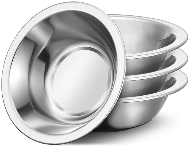 Main image of 304(18/8) Stainless Steel Mixing Bowls for Kitchen, 4 Pack 6.3" 13.67 fl.oz Metal Mixing Bowls Set Stackable for Baking Serving Cooking Food Prep Storage Dishwasher Safe Lightweight
