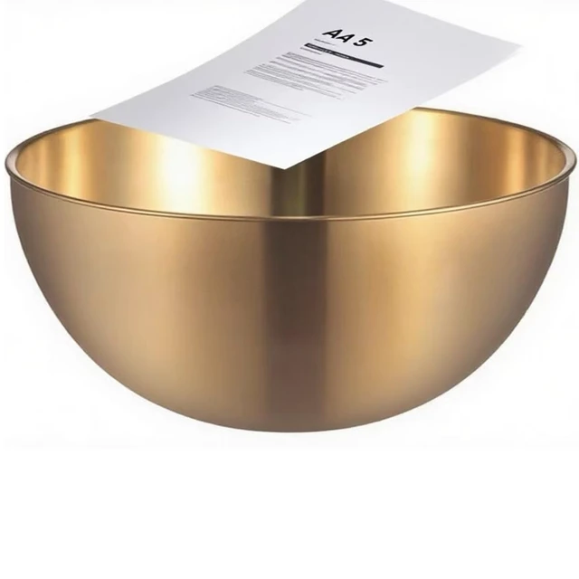 Alt view image 5 of 6 - Stainless Steel Salad Bowls Set of 2 Mixing Bowl with Measurement Markings, 4.23 Quart Gold Serving Bowls for Mixing, Cooking, Baking, Prepping and Home Kitchen