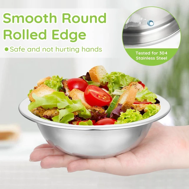 Alt view image 4 of 7 - 304(18/8) Stainless Steel Mixing Bowls for Kitchen, 4 Pack 6.3" 13.67 fl.oz Metal Mixing Bowls Set Stackable for Baking Serving Cooking Food Prep Storage Dishwasher Safe Lightweight
