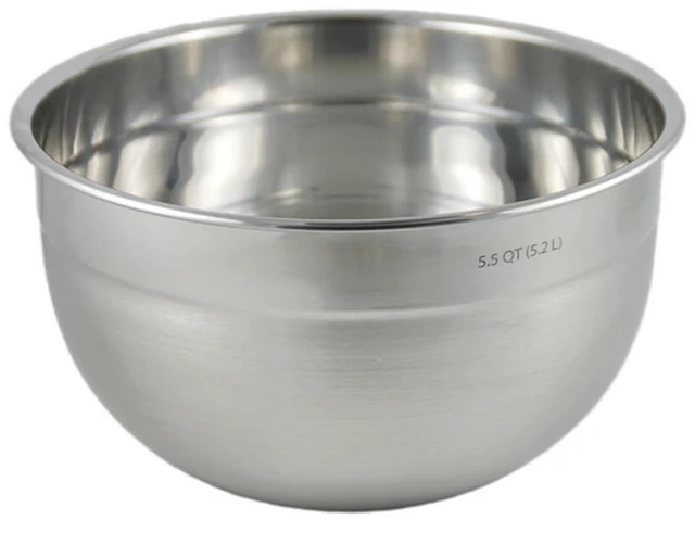 Main image of Large Stainless Steel Mixing Bowl 5.5 Quart Metal Mixing Bowl for Baking Kitchen Prep with Easy Pour Rounded Lip, Dishwasher Safe Deep Bowl for Salads, Popcorn, Kneading Bread Dough