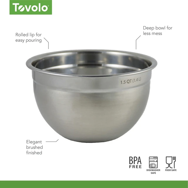Alt view image 6 of 6 - , Bowl Mixing Stainless Steel 1.5 Quart