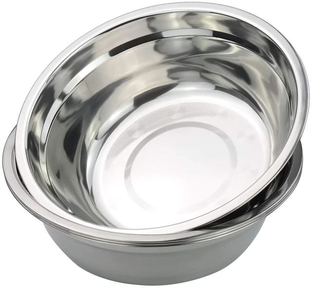 Main image of Stainless Steel Mixing Bowls, Metal Mixing Bowls Set of 4 | Food-Grade Metal, Stackable Nesting & Space-Saving, for Kitchen Baking, Salads, Meal Prep, RV & Camping