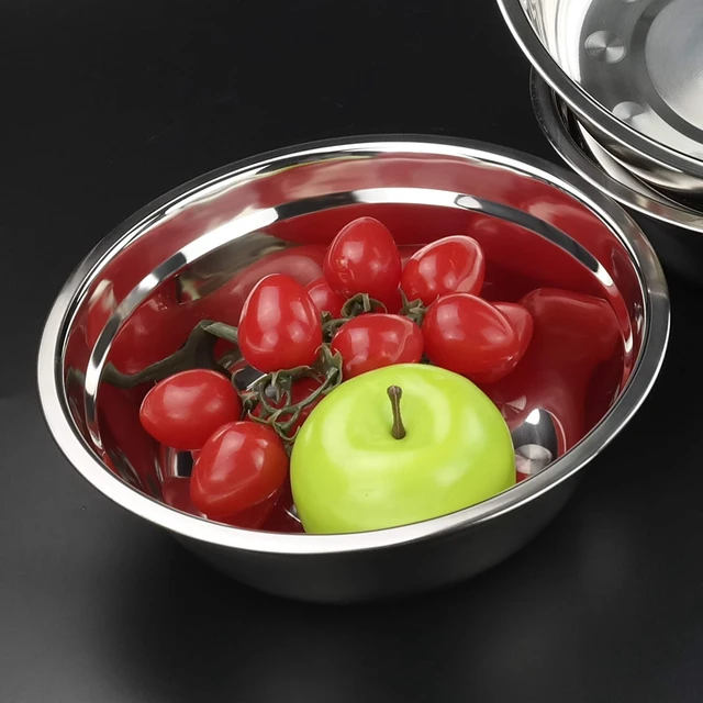 Alt view image 5 of 7 - Stainless Steel Mixing Bowls, Metal Mixing Bowls Set of 4 | Food-Grade Metal, Stackable Nesting & Space-Saving, for Kitchen Baking, Salads, Meal Prep, RV & Camping