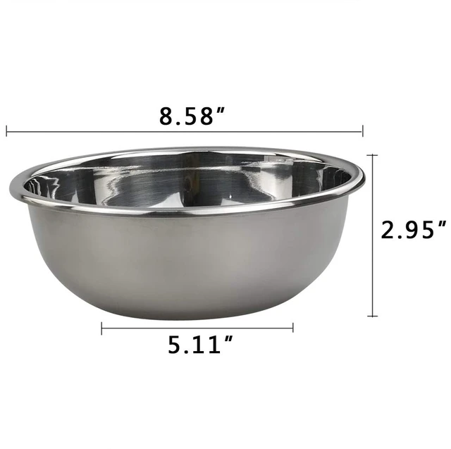 Alt view image 2 of 6 - 18/10 Stainless Steel Nesting Mixing Bowls for Meal Prep, Set of 4 | Nesting, For Mixing, Serving, Baking