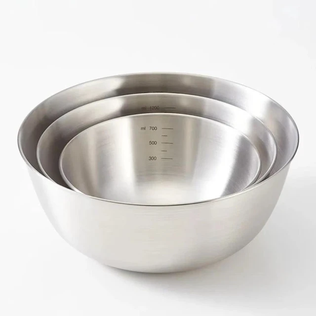 Main image of Stainless Steel Mixing Bowls, 3 Pack Small, Durable Steel Bowls for Mixing, Baking & Prep, Perfect for Small Kitchens