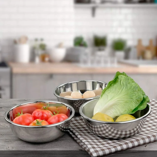 Alt view image 3 of 6 - 18/10 Stainless Steel Nesting Mixing Bowls for Meal Prep, Set of 4 | Nesting, For Mixing, Serving, Baking