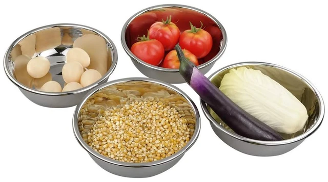Alt view image 5 of 6 - 18/10 Stainless Steel Nesting Mixing Bowls for Meal Prep, Set of 4 | Nesting, For Mixing, Serving, Baking