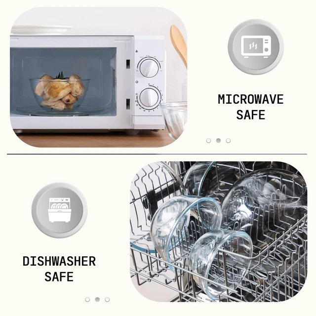 Alt view image 4 of 5 - 4pc Glass Mixing Bowls Sets (2.80QT, 1.64QT, 1.16QT, 0.85QT), Nesting Mixing Bowls for Cooking Prep, Baking, Storage, Large Salad Bowls Sets-Dishwasher Microwave Freezer Safe