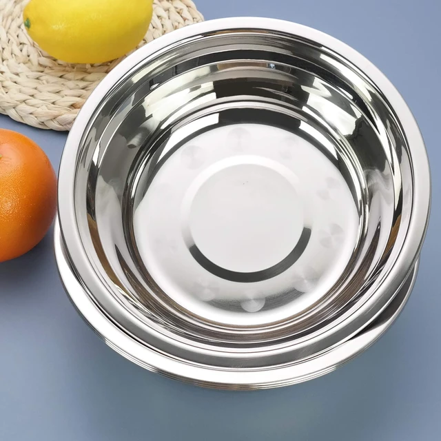 Alt view image 5 of 7 - 4-Pack Small Nesting Bowls, Stainless Steel Metal Mixing Bowls | Stainless Steel Salad Nesting Bowl, Metal Bowl, Food Prep Storage for Mixing, Storing, Prepping, Baking