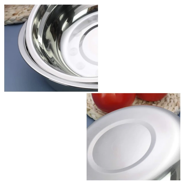 Alt view image 3 of 7 - 4-Pack Small Nesting Bowls, Stainless Steel Metal Mixing Bowls | Stainless Steel Salad Nesting Bowl, Metal Bowl, Food Prep Storage for Mixing, Storing, Prepping, Baking