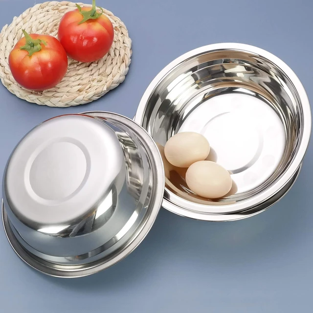 Alt view image 6 of 7 - 4-Pack Small Nesting Bowls, Stainless Steel Metal Mixing Bowls | Stainless Steel Salad Nesting Bowl, Metal Bowl, Food Prep Storage for Mixing, Storing, Prepping, Baking
