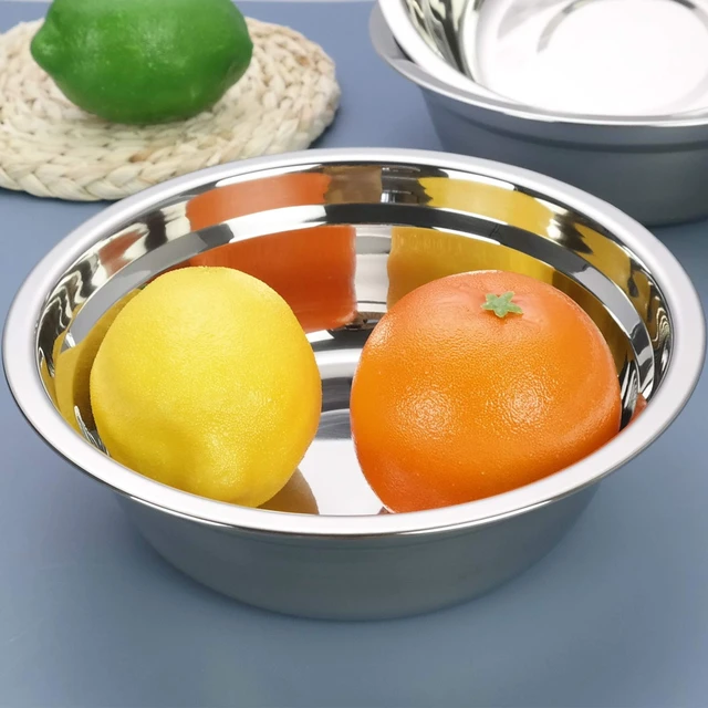 Alt view image 4 of 7 - 4-Pack Small Nesting Bowls, Stainless Steel Metal Mixing Bowls | Stainless Steel Salad Nesting Bowl, Metal Bowl, Food Prep Storage for Mixing, Storing, Prepping, Baking