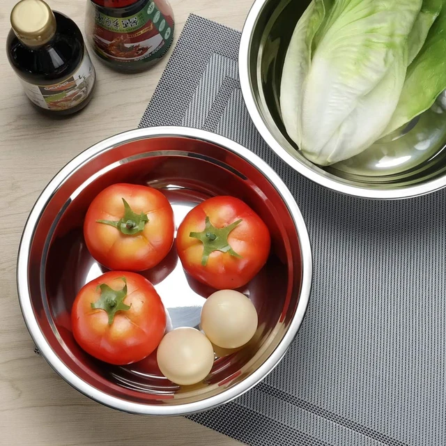 Alt view image 6 of 7 - 4-Pack Stainless Steel Mixing Bowls, Metal Prep Bowls
