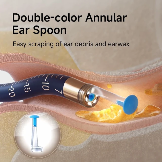 Alt view image 6 of 7 - Replacement Tips Ear 14 Pieces Waterproof Silicone Ear Spoon for Ear Wax Removal Endoscope BEBIRD Original Ear Cleaner Tips Set for Bebird Earsight Plus R37R/ B31R/ D39R & R1 Ultra