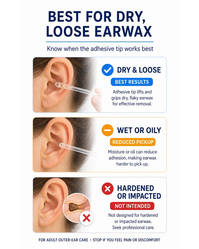 Alt view image 2 of 7 - 24Pcs Sticky Ear Cleaning Stick, Reusable Ear Cleaning Tools with Soft Rubber Head, Gentle Ear Wax Removal Tools for over 12.