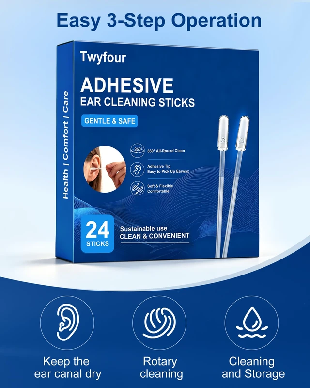 Alt view image 7 of 7 - 24Pcs Sticky Ear Cleaning Stick, Reusable Ear Cleaning Tools with Soft Rubber Head, Gentle Ear Wax Removal Tools for over 12.