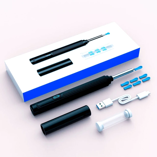 Main image of Ear Wax Removal Tool - Earwax Remover Tool - Ear Cleaner with Camera - Earwax Removal Kit with Light - Wireless - Works with iOS & Android (Black)