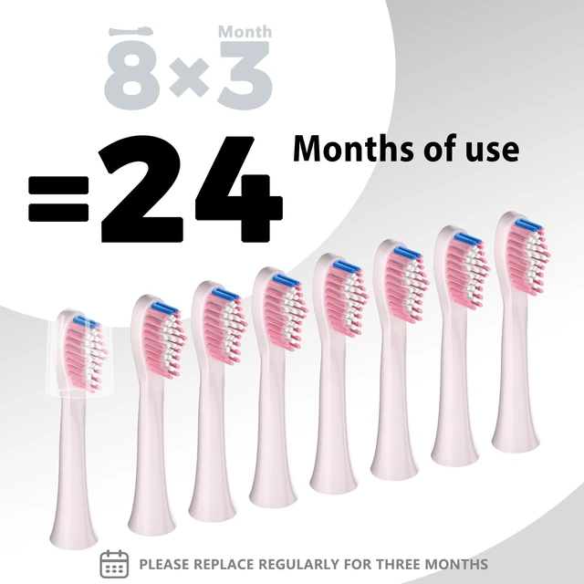 Alt view image 6 of 7 - Electric Toothbrush for Kids&Adults, 8Brush Heads, 90 Days Use, Pink | Sonic Electric Tooth Brush, 38000VPM, IPX7 Waterproof, 5Modes and 2-Minute Smart Timer, Type-C Charge, Travel Home Family Use