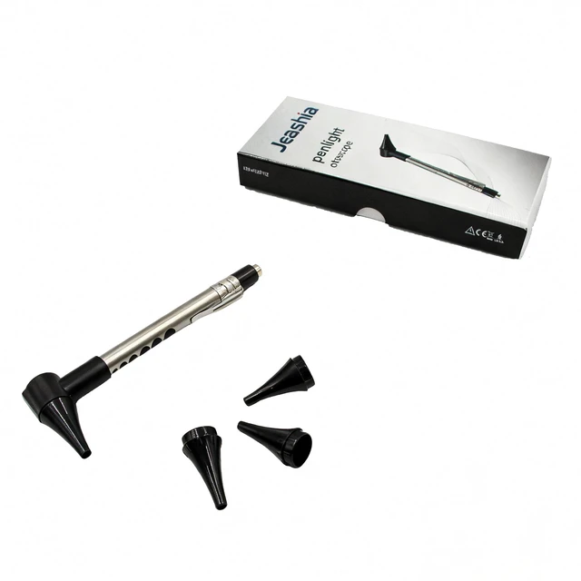 Main image of Stainless Steel Mini Diagnostic Otoscope with 3X Magnification, Bright LED Light, Clip and 3 Reusable and Easy-to-Clean Specula Sizes for Kids/Adults & Pet and 2 AAA Batteries
