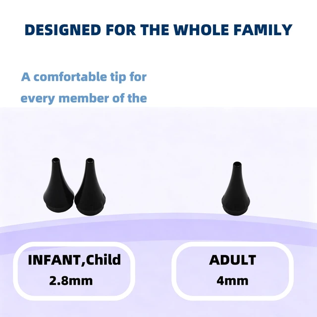 Alt view image 3 of 6 - Stainless Steel Mini Diagnostic Otoscope with 3X Magnification, Bright LED Light, Clip and 3 Reusable and Easy-to-Clean Specula Sizes for Kids/Adults & Pet and 2 AAA Batteries