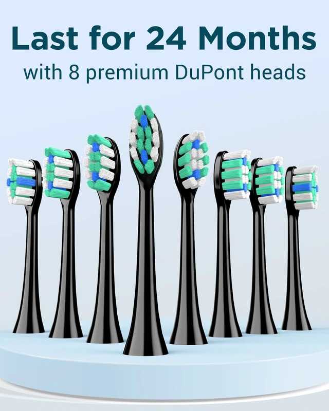 Alt view image 4 of 7 - M5 Electric Toothbrush for Adults - Sonic Electric Toothbrush for Kids and Adults with 8 Brush Heads & Travel Case, 120 Days Battery Life - Black