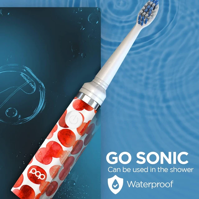 Alt view image 5 of 7 - Electric Toothbrush for Adults 2 Speed (Red Bubbles) Dupont Nylon Bristles 15,000-30,000 Strokes/Minute w/AAA Battery Bathroom Essentials & Travel Essentials TSA Approved