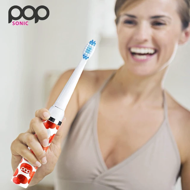 Alt view image 7 of 7 - Electric Toothbrush for Adults 2 Speed (Red Bubbles) Dupont Nylon Bristles 15,000-30,000 Strokes/Minute w/AAA Battery Bathroom Essentials & Travel Essentials TSA Approved