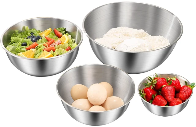 Main image of 4 Pack Stainless Steel Mixing Bowl Set, Microwave and Dishwasher Safe,Ideal for Baking, Prepping, Cooking and Serving Food