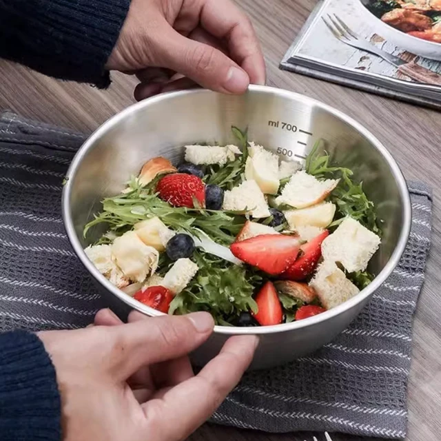 Alt view image 4 of 7 - 4 Pack Stainless Steel Mixing Bowl Set, Microwave and Dishwasher Safe,Ideal for Baking, Prepping, Cooking and Serving Food