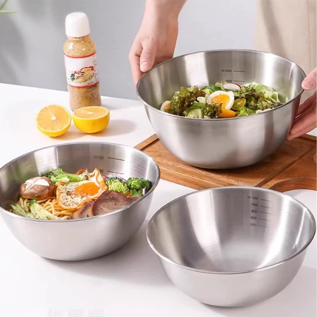 Alt view image 7 of 7 - 4 Pack Stainless Steel Mixing Bowl Set, Microwave and Dishwasher Safe,Ideal for Baking, Prepping, Cooking and Serving Food