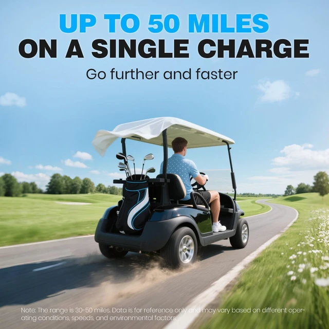 Alt view image 2 of 7 - VATRER POWER 48V 105Ah Mini LiFePO4 Golf Cart Battery Complete Kit