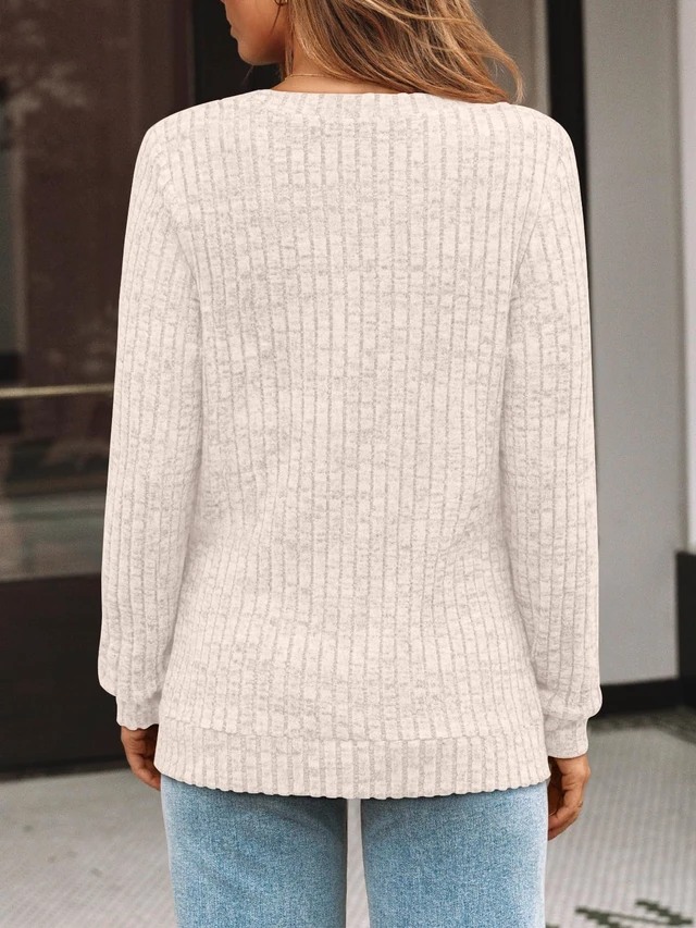 Alt view image 4 of 6 - AUTOMET Womens V Neck Long Sleeve Shirts Fall Tops 2026 Lightweight Sweater | Dressy Casual Blouse, Fashion Clothing, Cute Winter Outfits, Business Work, Cozy Knit Pullover, Trendy Boho