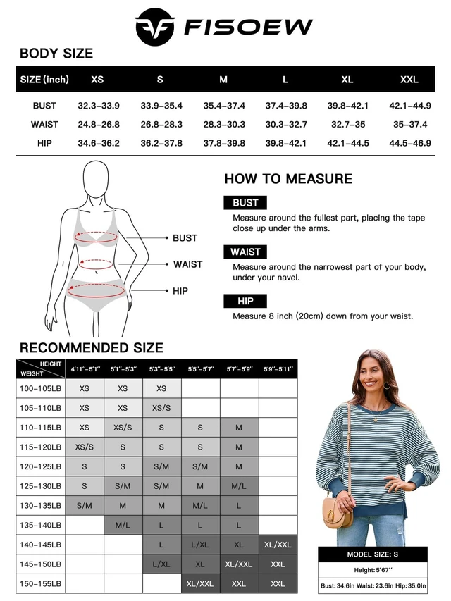 Alt view image 6 of 6 - Fisoew Women's Oversized Sweatshirt Waffle Knit Striped Long Sleeve Crewneck Casual Loose Pullover Tunic Tops Blue