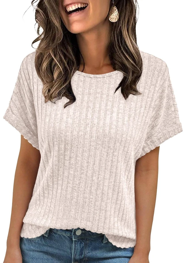 Main image of AUTOMET Womens Short Sleeve Tops Fall Shirts 2026 Lightweight Sweater | Dressy Casual Blouse, Fashion Summer Clothing, Cute Spring Outfits, Business Work Tunic, Trend Boho