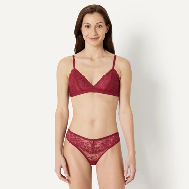 Alt view image 5 of 5 - Amazon Essentials Women's Stretch Galloon Lace Knickers, Bikini, Hipster, Thong & High Waisted Styles, Pack of 6, Soft Petal / Burgundy / Rose, Small