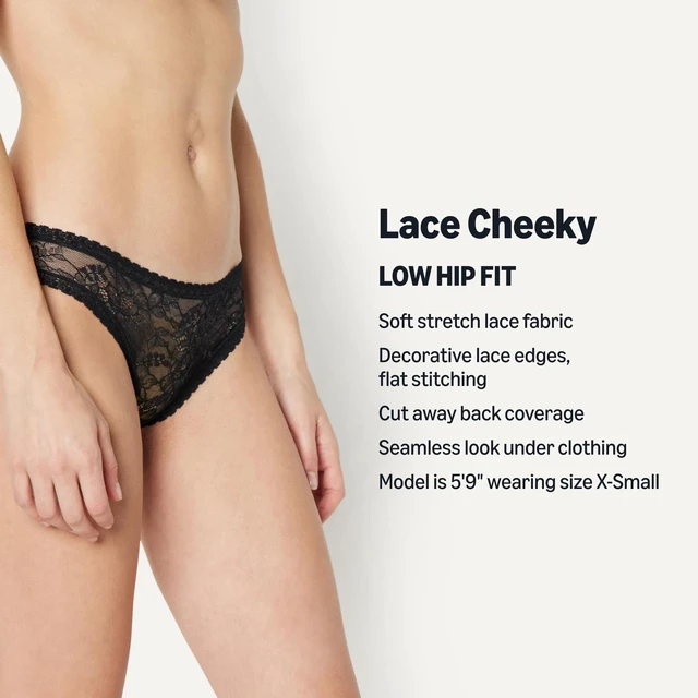 Alt view image 2 of 5 - Amazon Essentials Women's Stretch All Over Lace Thong Panties, Pack of 6, Black / White / Washed Bronze, Large