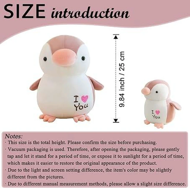 Alt view image 2 of 5 - zhidiloveyou 9.84" Penguin Stuffed Animal Pink Soft Penguin Plush Cute Toy