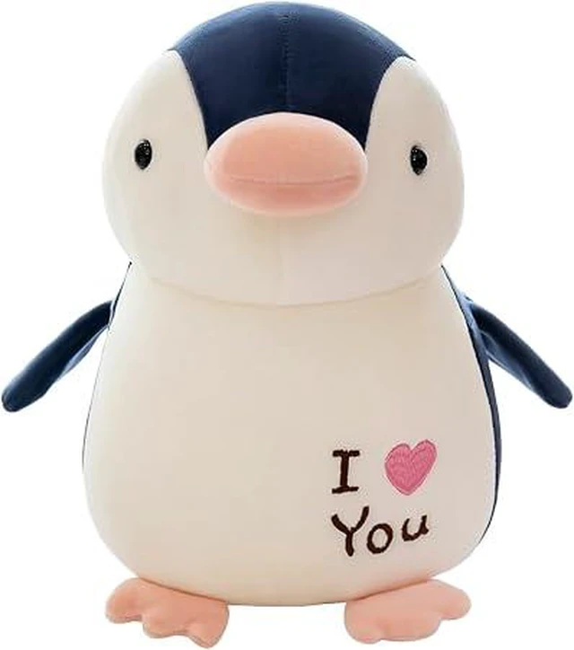 Main image of zhidiloveyou 9.84" Penguin Stuffed Animal Pink Soft Penguin Plush Cute Toy Dark Blue