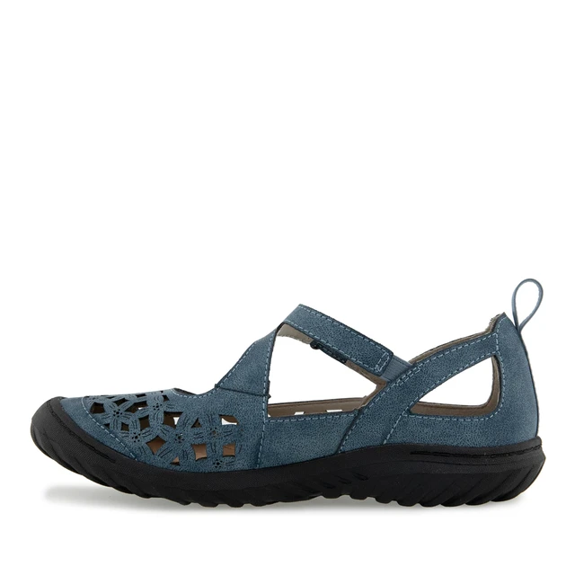 Alt view image 3 of 6 - JBU by Jambu JSport womens Bellerose Mary Jane Flat,Denim,8 US | Comfort, Adjustable, All-terra Traction, APMA Accepted, Casual, Arch Support Insole, Removable Insole