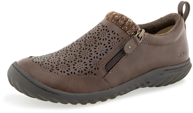 Main image of JBU Women's Amber Casual Comfortable Memory Foam Side-Zip APMA Accepted Slip-On Walking Flat