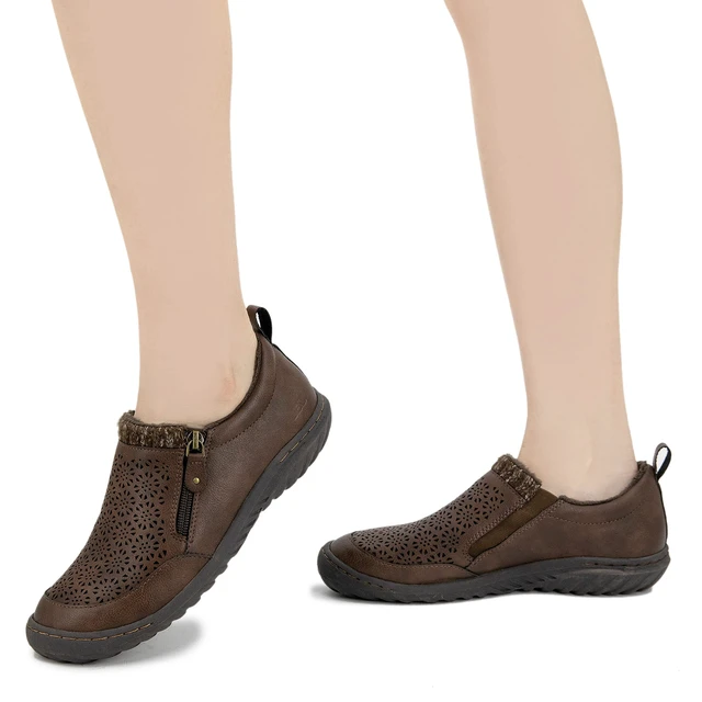 Alt view image 4 of 5 - JBU Women's Amber Casual Comfortable Memory Foam Side-Zip APMA Accepted Slip-On Walking Flat