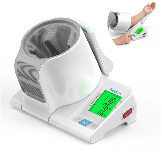 Main image of AVENRA Automatic Upper Arm Blood Pressure Monitor, No-Wrap Auto-Fit Cuff, One-Touch Operation, Large LED Display, 2-User 99 Memory, 3-Color Indicator