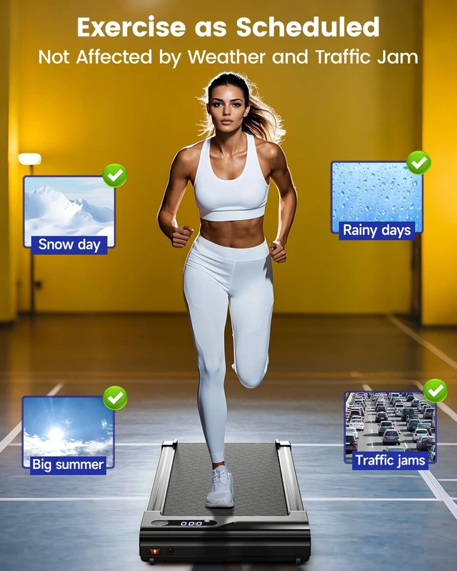 Alt view image 7 of 7 - Walking Pad Treadmill for Home - Under Desk Treadmills Portable Mini Compact Walk Pads for Small Spaces Office Indoor Apartment Floor Flat Running Machine with Remote Quiet Lightweight