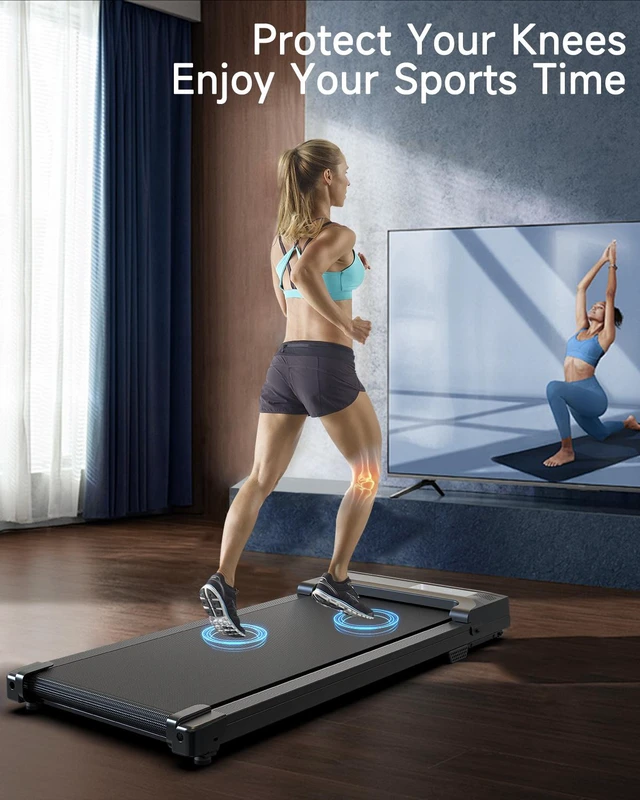 Alt view image 6 of 7 - Walking Pad Treadmill for Home - Under Desk Treadmills Mini Portable Walking Running Machine Slim Compact Small Lightweight Motorized Electric Treadmill with Adjustable Speed Remote